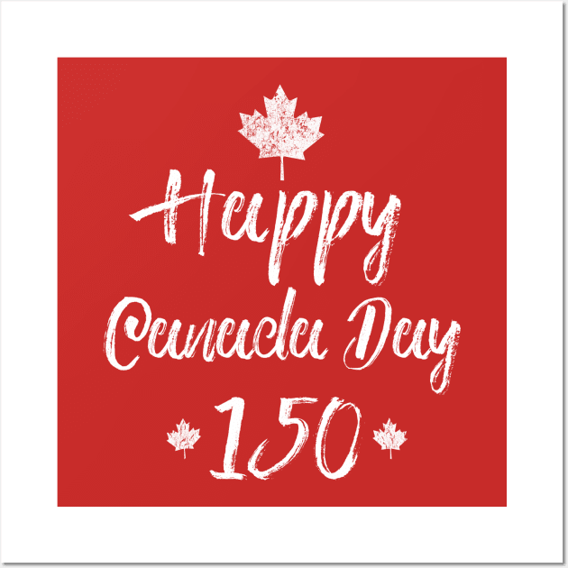 Vintage Happy Canada Day 2017 Canada 150 Anniversary Wall Art by vladocar